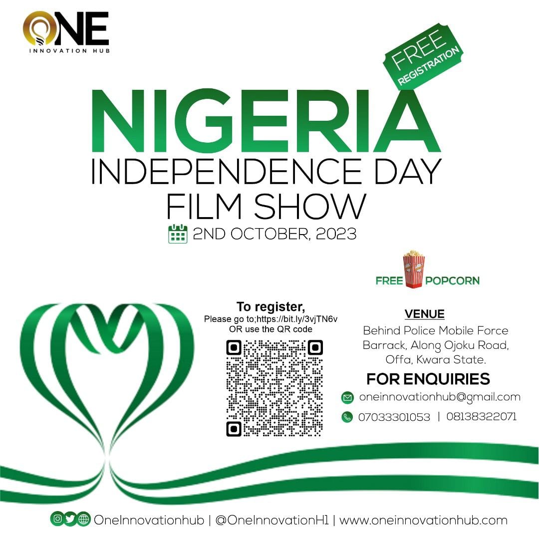 ONEIH Invites People To Free Nigeria Independence Day Film Show Scheduled for 2nd of October, 2023